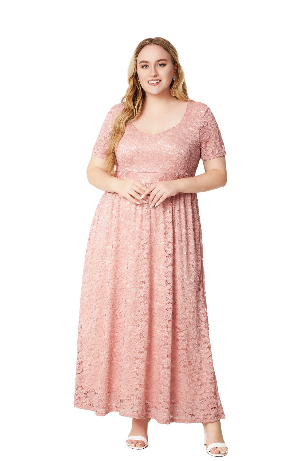 flowersverse Plus Size Ladies'lace Dress