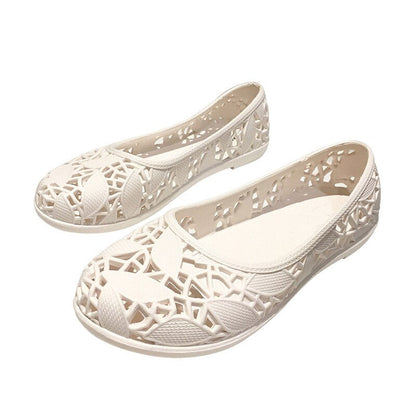 flowersverse Women Hollow Summer Sandals Ladies Cool Breathable Flats Shoes Female Slip On Elegants Light Comfortable Shoes Shoe