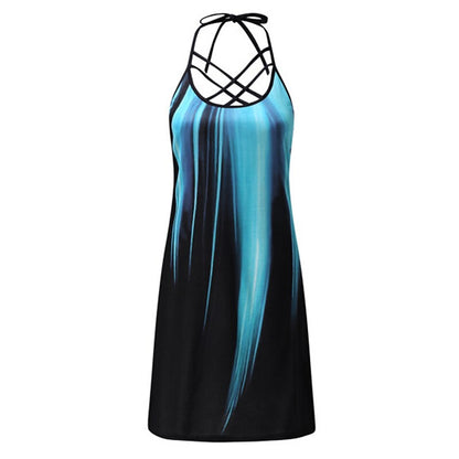 flowersverse Women's Casual Dress Slip Dress Print Dress Floral Backless Print Strap Mini Dress Active Fashion Outdoor Daily Sleeveless Slim Black Yellow Royal Blue Spring Summer S M L XL XXL