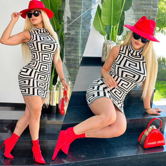 flowersverse Women Summer Sleeveless Sexy Bodycon Dress