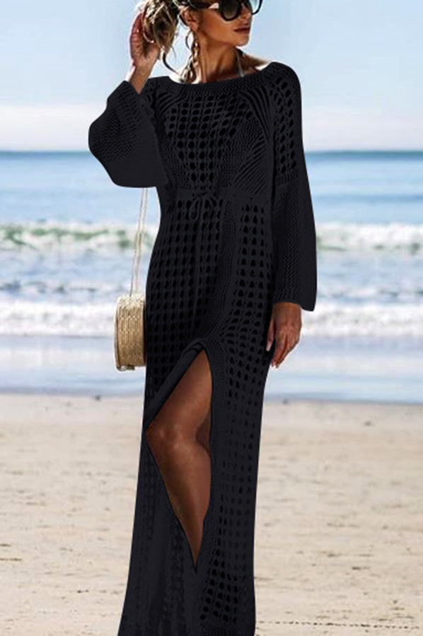 flowersverse Beachside Retreat Crochet Cover-Up Dress