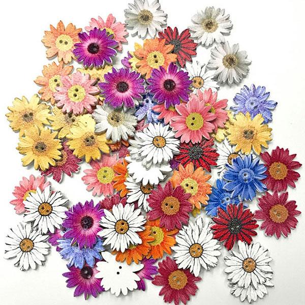 flowersverse Colorful Daisy Pattern Buttons