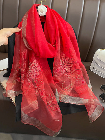 flowersverse Embroidered Leisure Fashion Shawl&Scarf