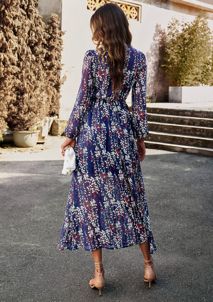 flowersverse Christabel Floral Printed Maxi Dress - Navy