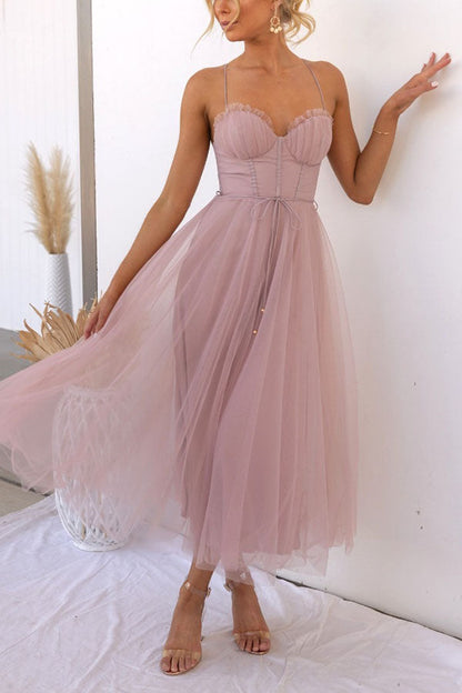 flowersverse Modern-day Princess Chiffon Suspenders Party Maxi Dress