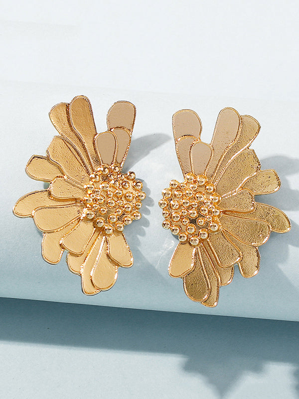 flowersverse Vintage Alloy Flower Earrings