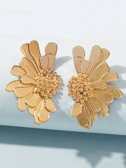 flowersverse Vintage Alloy Flower Earrings