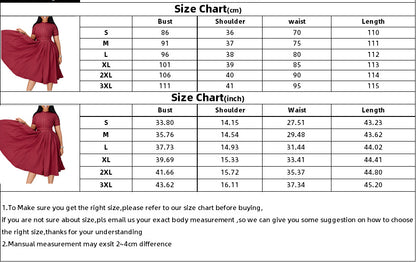 flowersverse Plus Size Women's Summer Chic Elegant Oversized A-Line Short Sleeve Dress