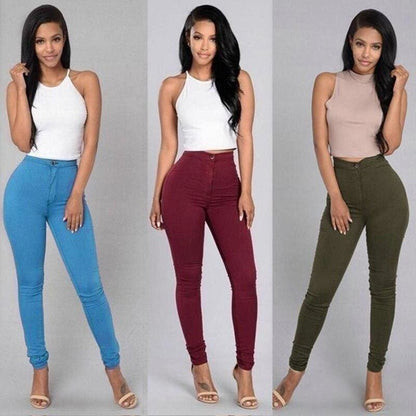 flowersverse Female Trousers High Waist Stretch Slim Pencil Trousers Women Clothing Pants Sexy Ladies Plus Size Skinny Pants S-3XL