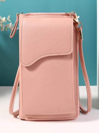 flowersverse Simple Solid Color PU Sling Bag Shoulder Bag