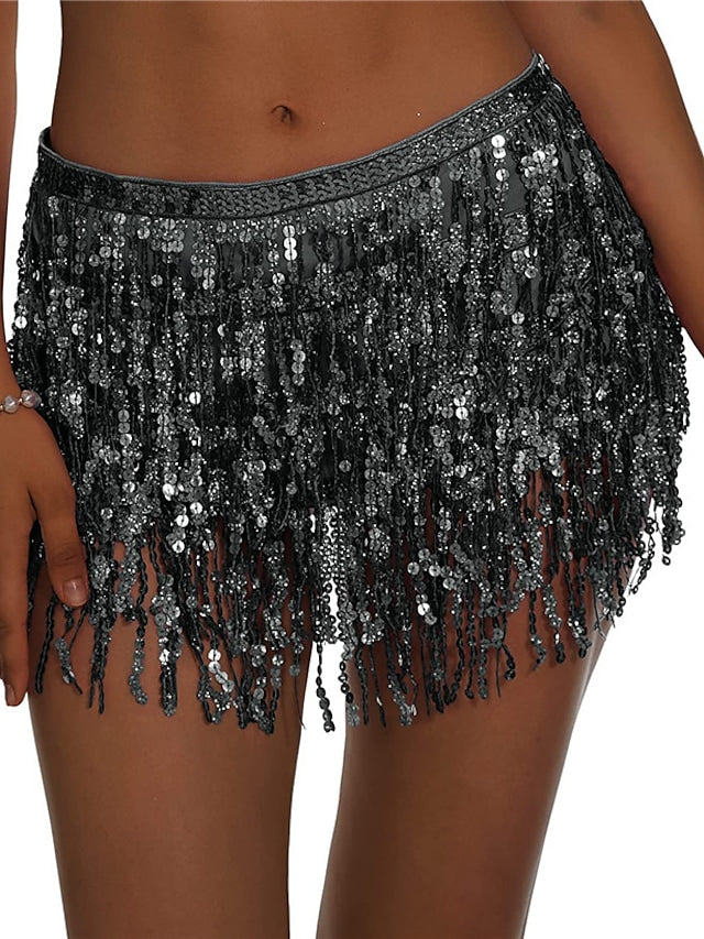 flowersverse Women's Swimwear Cover Up Swim Shorts Normal Swimsuit Tassel Pure Color Silver Black Blue Purple Gold Bathing Suits Sexy Vacation Neutral