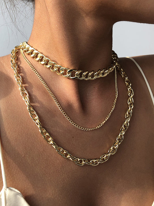 flowersverse Original Cool Multi-Layered Chains Necklace