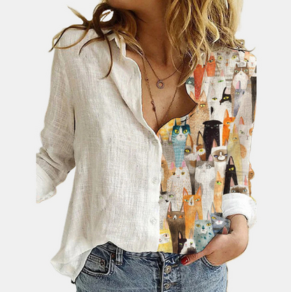 flowersverse 5XL 3D Digital Portrait Letter Printing Casual Women Blouse Oversized Spring Autumn Loose Button Cardigan Long Ladies Shirt New