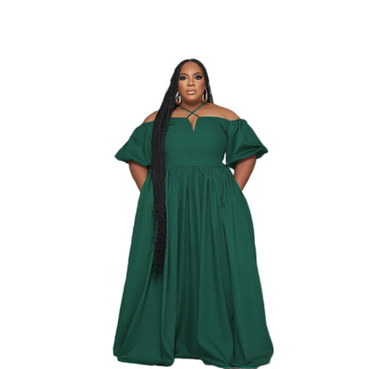 flowersverse Plus Size Plain Dress