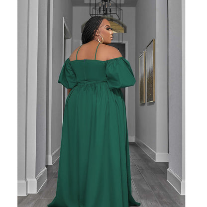 flowersverse Plus Size Plain Dress