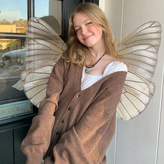 flowersverse Antumn Cardigans V-Neck Solid Color Loose Single-Breasted Cardigan Sweater Knitting Coat Sweaters Brown Women Korean Fashion