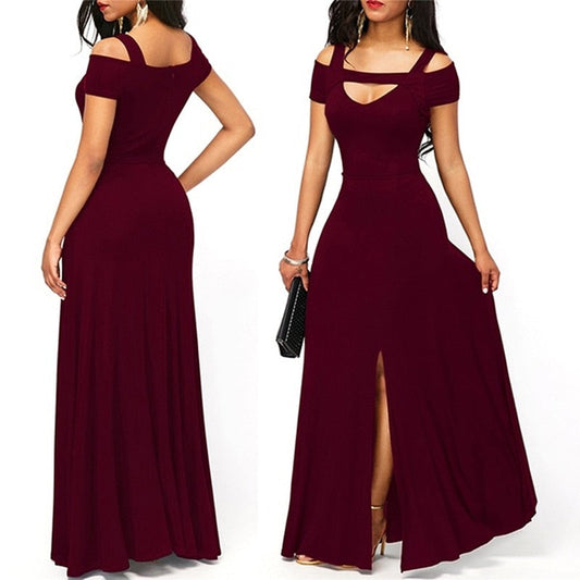 Back to school flowersverse    Women's Dresses Casual Long Maxi Evening Party Beach Long Dress Solid Wine Red Black Square Collar Summer Costume