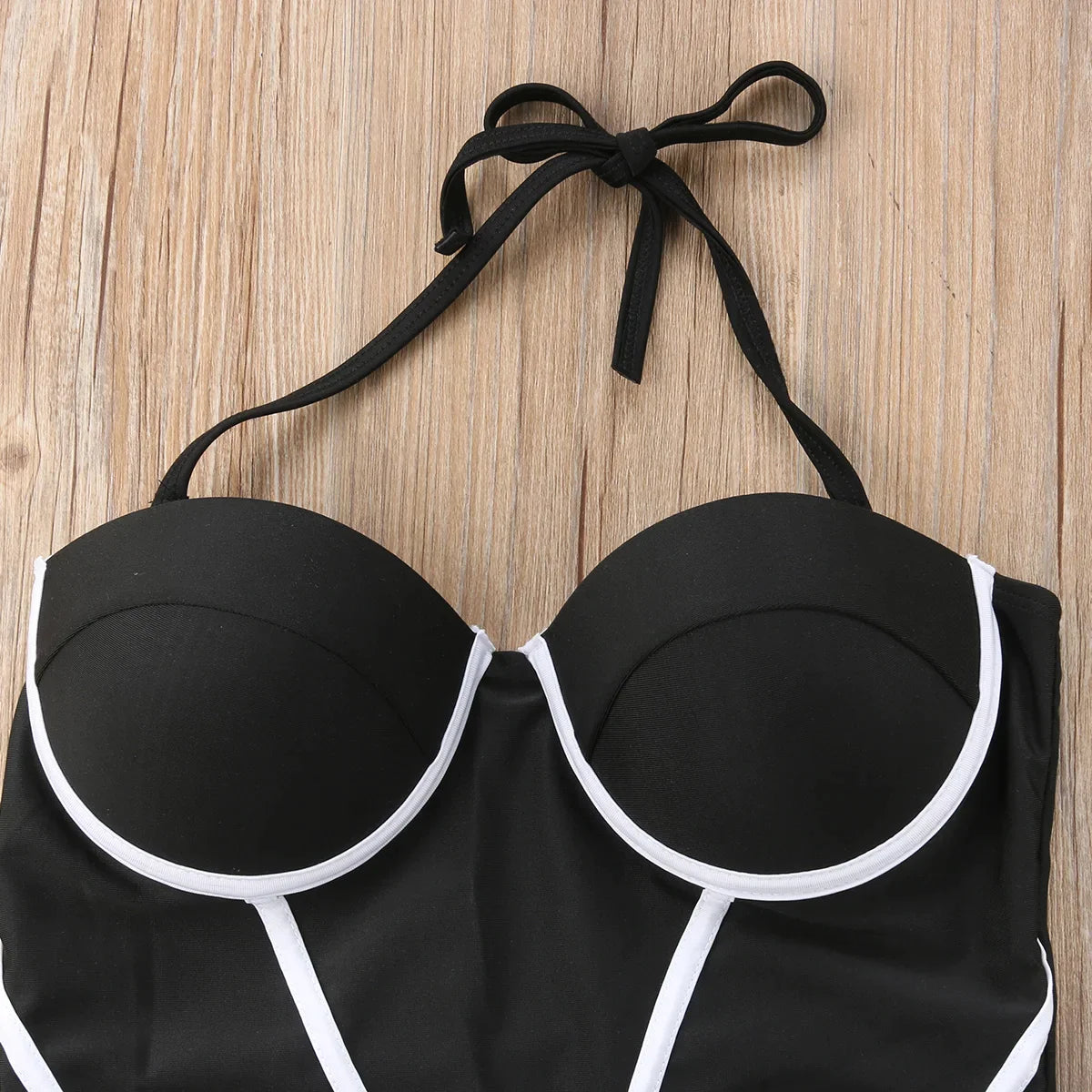 flowersverse-2024 Women Strapless Patchwork Body Push Up Swimwear Lady Beachwear 1 Piece Swimsuit Bodysuit Swimming Bathing Suit