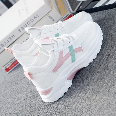 Women Sneakers Fashion Casual Shoes Woman Comfortable Breathable White Flats Female Platform Sneaker