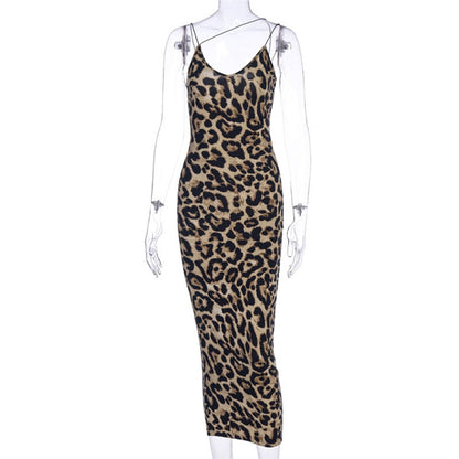 flowersverse   Women's Leopard Snake Print Dress Fashion Ladies Long Maxi Dress Party Bodycon Occasion Dresses Evening Sundress