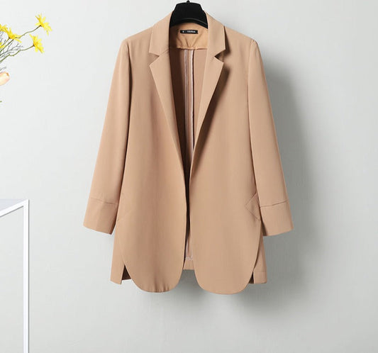 flowersverse Blazers Women Simple 4 Colors Elegant Feminine Leisure Solid Large Size Loose Office Lady Spring Popular Trendy All-match New