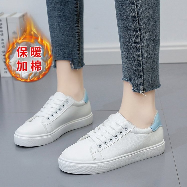 Women Sneakers  Fashion Breathble Vulcanized Shoes Women Pu leather Platform Shoes Women Lace up Casual Shoes White