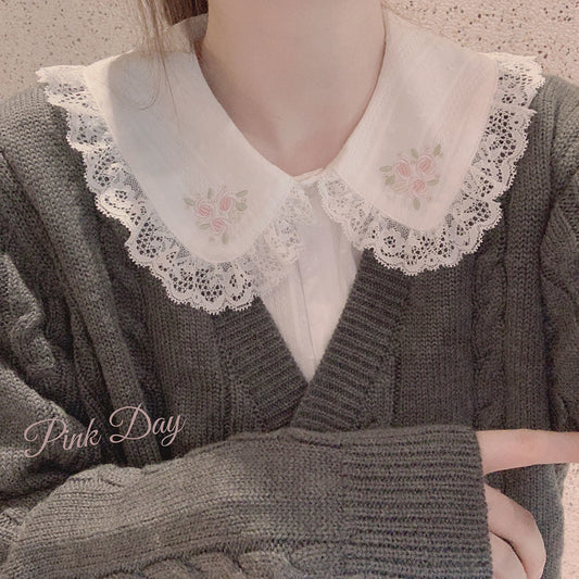 flowersverse Back to school outfit Women Dress Spring Autumn French Elegant Vintage Girls Ruffle Collar Flared Sleeve Stitching Design Woolen Vestido