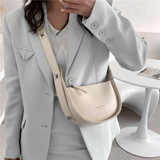 flowersverse Back to school Saddle Small Shoulder Crossbody Bags For Women Trends Fashion Brand Designer Adjustable Wide Strap Ladies Handbags