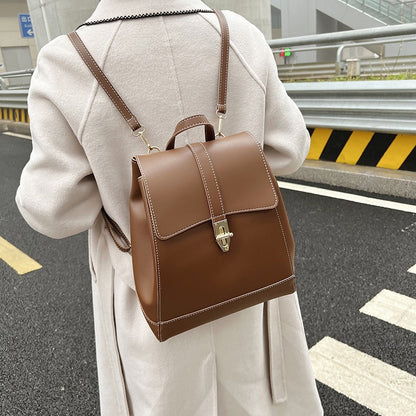 flowersverse Back to school  Designer Fashion Women Backpack Soft PU Leather Touch Multifunction Ladies Shoulder Bag School Backpack For Girls Bagpack Brown