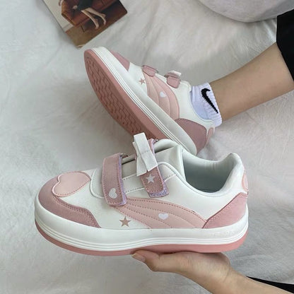 flowersverse Sport Sneakers Woman Pink Lolita Harajuku Kawaii Shoes Japan Platform Flat Vulcanize Spring Anime Running Rubber Sole Casual