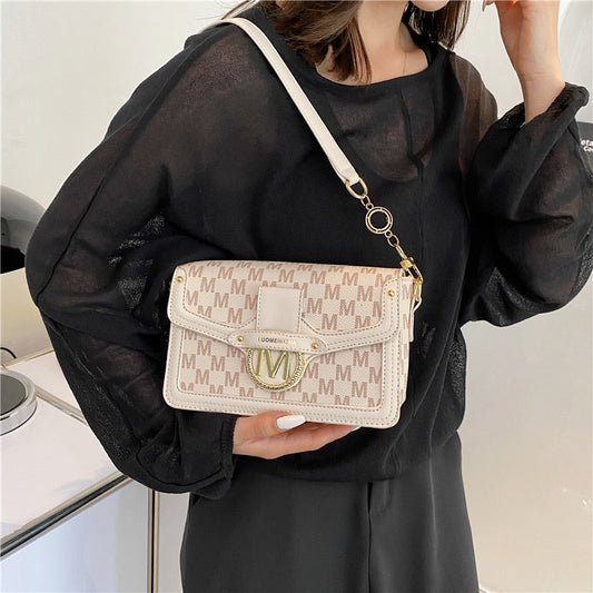 flowersverse Back to school Letters Print Luxury Designer Small Handbags For Women Trends Fashion Brand Flap Ladies Shoulder Crossbody Bags