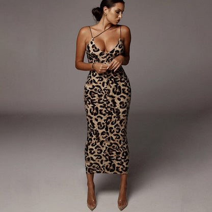 flowersverse   Women's Leopard Snake Print Dress Fashion Ladies Long Maxi Dress Party Bodycon Occasion Dresses Evening Sundress