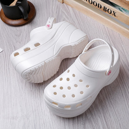 Back to college Summer Women Clogs Quick Dry Wedges Platform Garden Shoes Beach Sandals Home Slippers Thick Sole Increased Flip Flops For Women