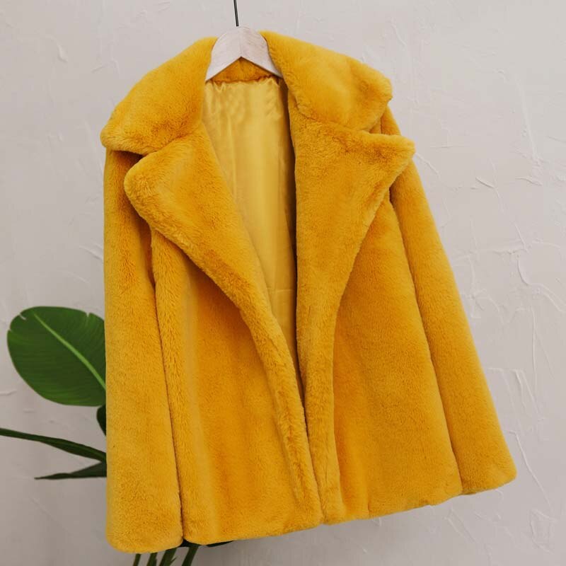 flowersverse Best Look In  Winter Women Faux Fur Coat Ins Popular Fake Fur Jacket Women Thick Warm Soft Rex Rabbit Fur Overcoat Outerwear