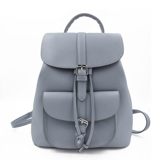 flowersverse Back to school  Women Drawstring Backpack PU Leather School Bags Teenage Girls Belt Decoration Backpacks For Female High Quality Ladies Bagpack