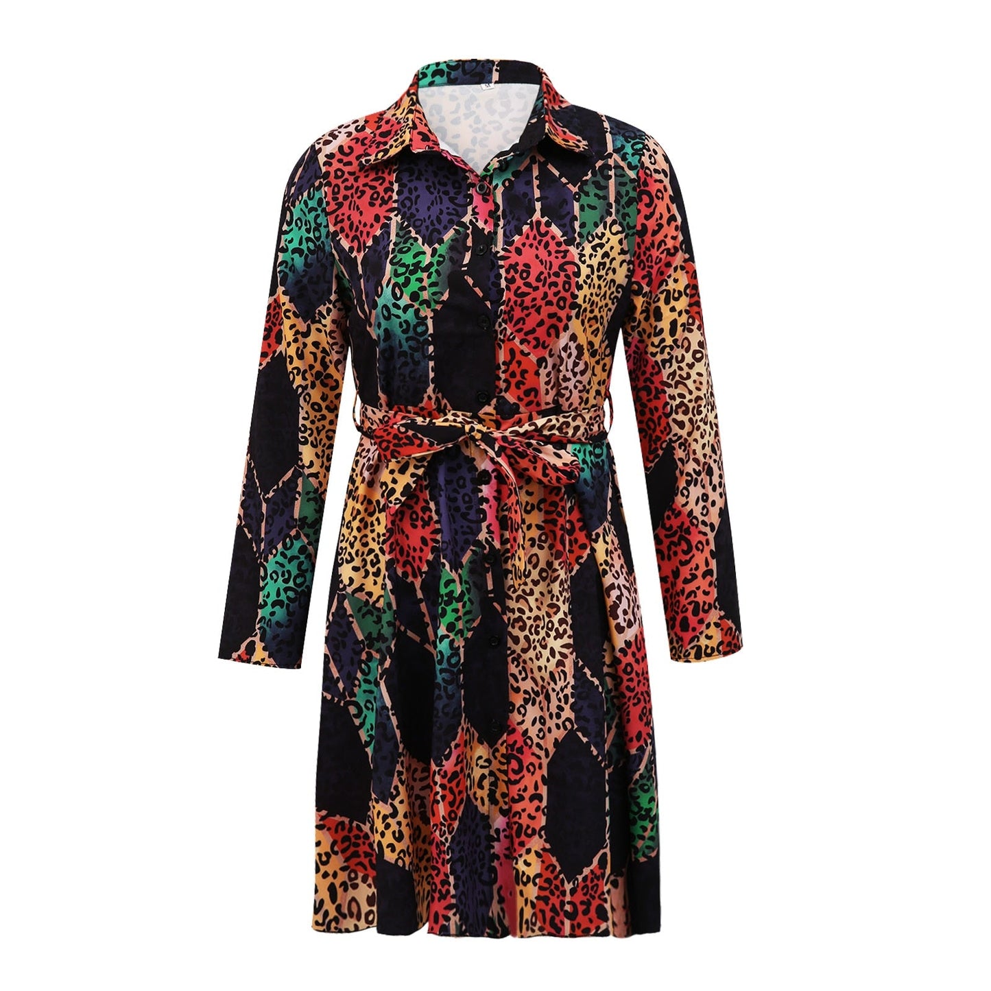 flowersverse Hirigin Women Printed Long Sleeve Dress Casual Bandage Mini A-Line Dresses   Party Summer Feminias Vestidos Women Clothes