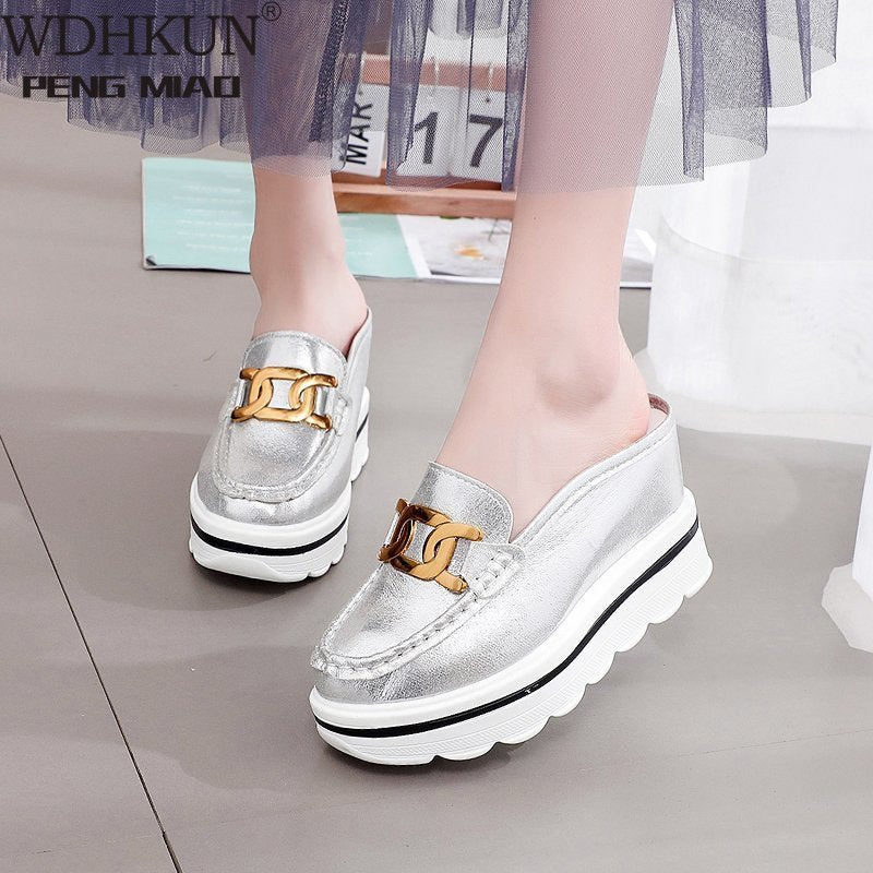 Wedge Sneakers Woman Sandals Slippers Heels Woman Mules Shoes Sandals Slippers  Platform Shoes Wedges Slipper with Heel