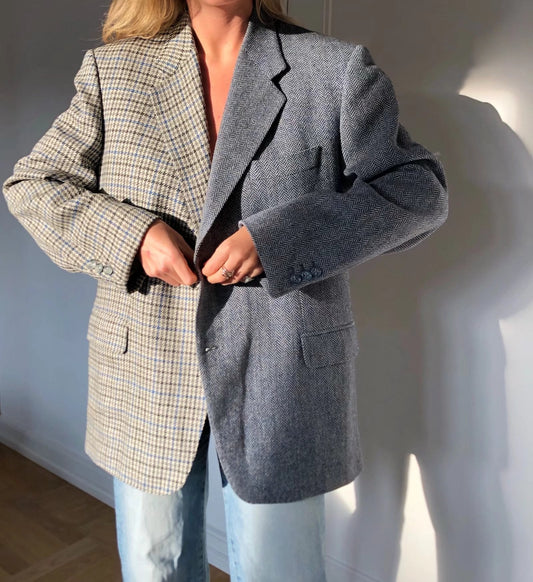 flowersverse Autumn Winter Women Blazer Thick Vintage Plaid Long Wool Coat Casual Oversize Shirt Jacket Loose Warm Outwear Overcoats Female