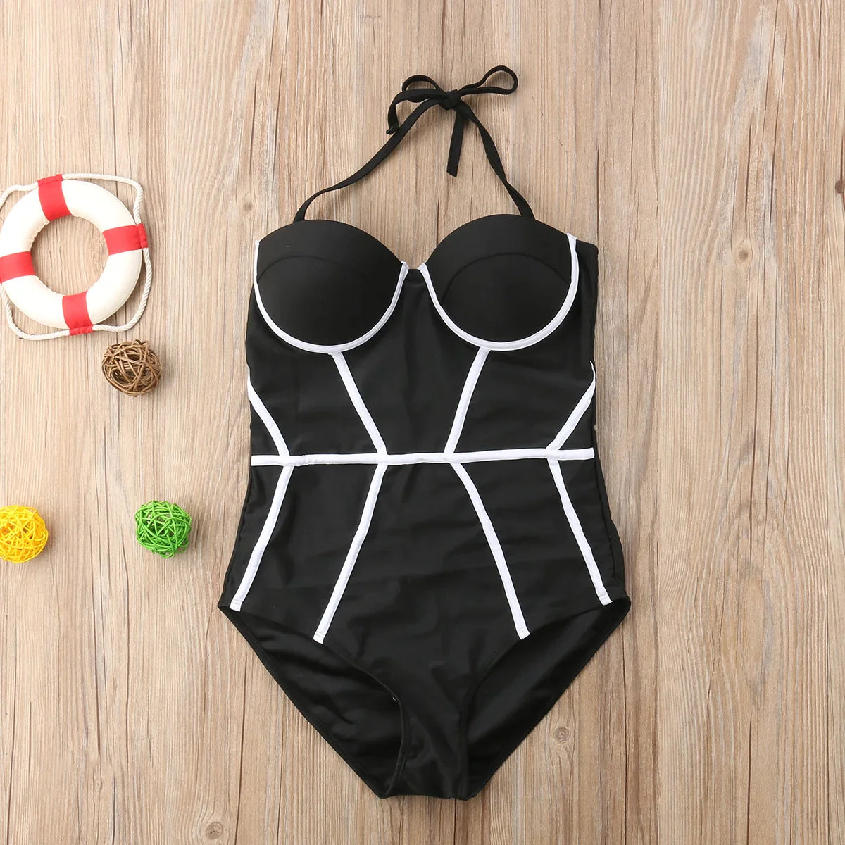 flowersverse-2024 Women Strapless Patchwork Body Push Up Swimwear Lady Beachwear 1 Piece Swimsuit Bodysuit Swimming Bathing Suit