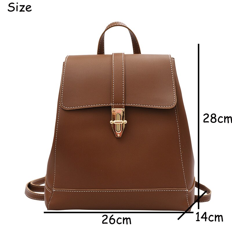 flowersverse Back to school  Designer Fashion Women Backpack Soft PU Leather Touch Multifunction Ladies Shoulder Bag School Backpack For Girls Bagpack Brown