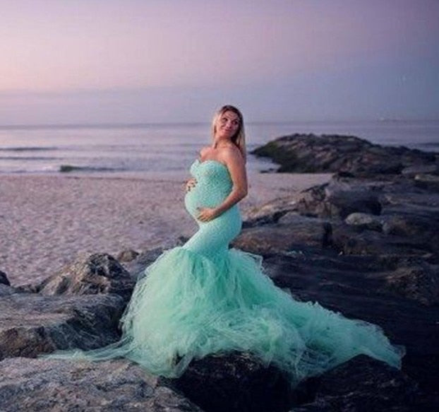 Lace Maxi Dress Long Sleeve Maternity GownPregnant Women Clothes Photography Pregnancy Dress Maternity Dresses for Photo Shoot