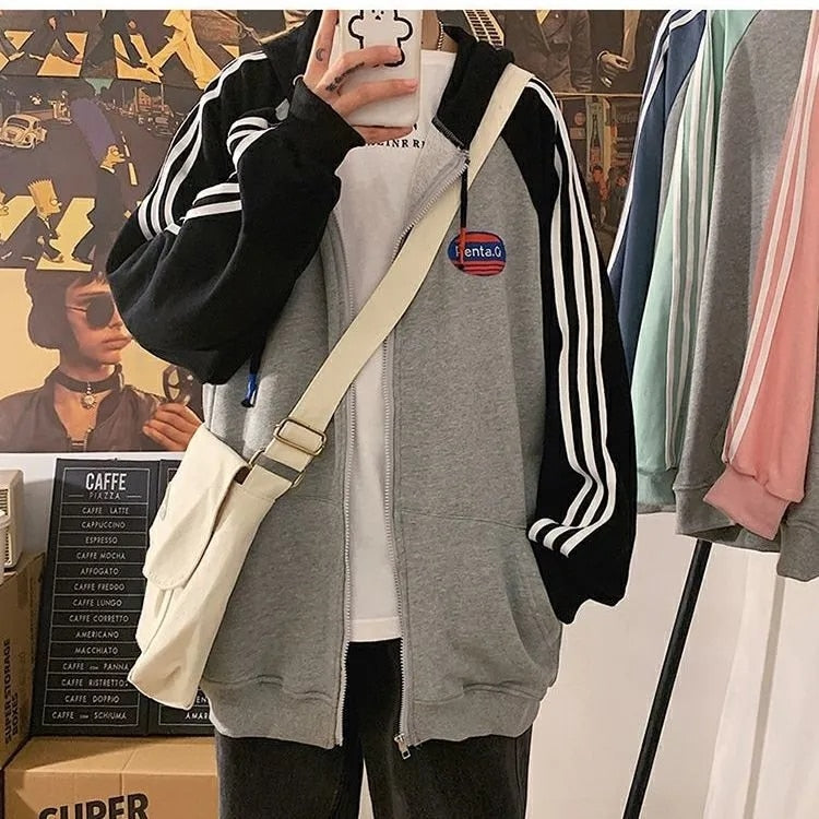 Cardigan jacket new coat female tide ins autumn and winter plus velvet thick loose student solid color sweater Korean version