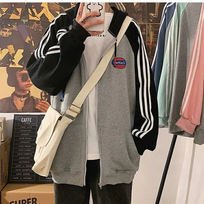 Cardigan jacket new coat female tide ins autumn and winter plus velvet thick loose student solid color sweater Korean version