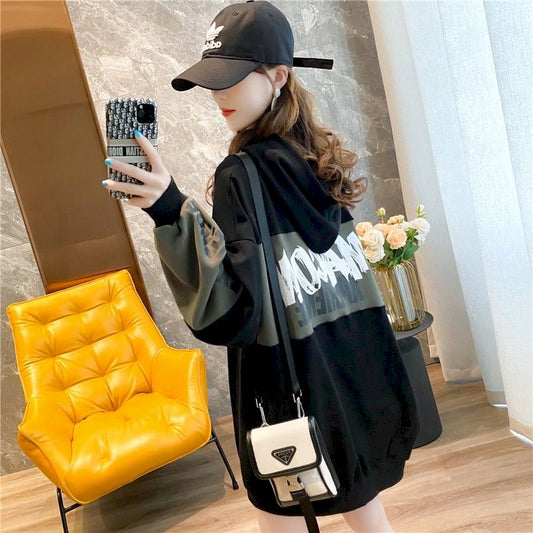 flowersverse  Spring New Women's Hoodies Oversized Fashionable Loose Top Lazy Ins Hong Kong Style Large Size Goth Jacket Streetwear Women