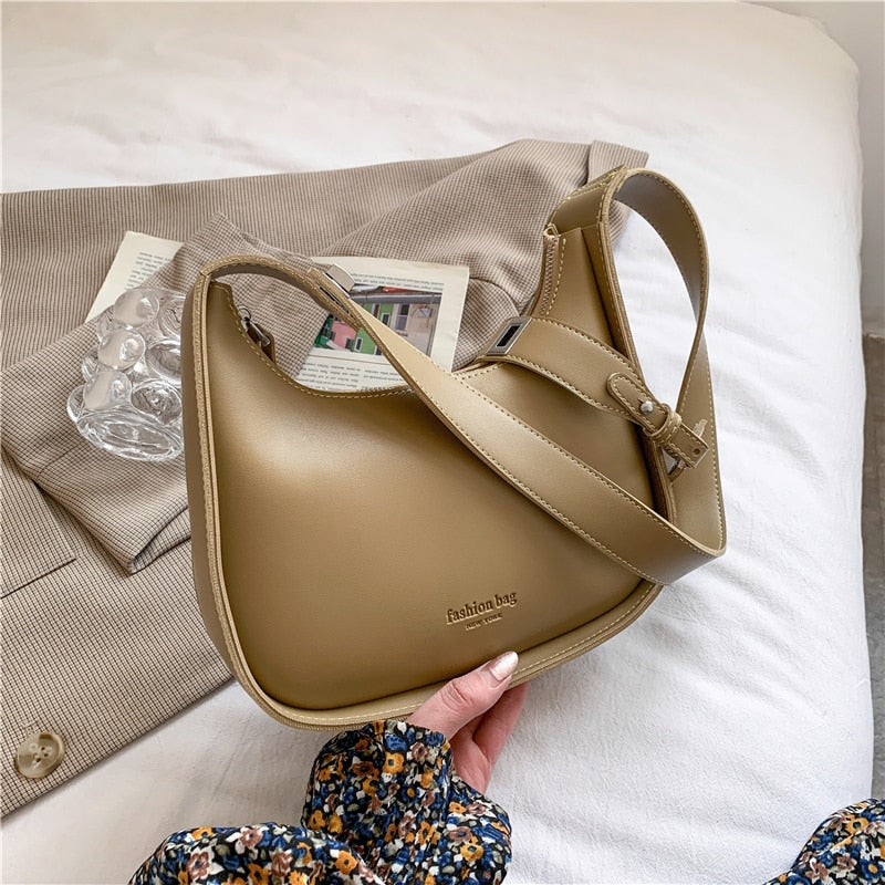 flowersverse Back to school Half Moon Shoulder Crossbody Bags For Women  Trends Fashion Brand Designer Adjustable Wide Strap Ladies Handbags