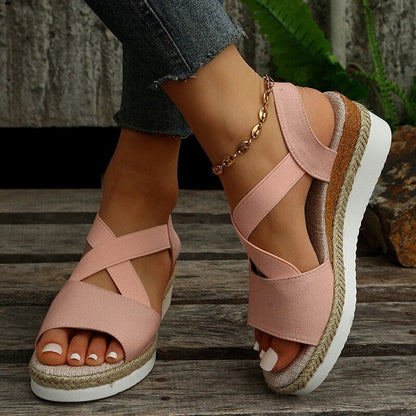 flowersverse Fashion Summer Wedge Sandals for Women Lightweight Platform Gladiator Shoes Woman Plus Size Non Slip Casual Sandalias Mujer