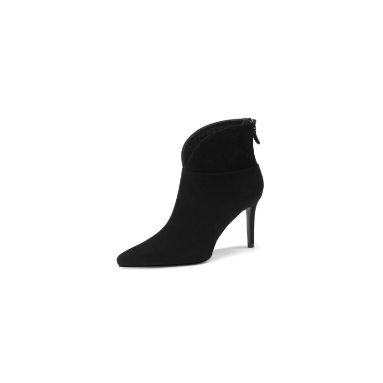 flowersverse Fall Shoes Women Genuine Leather Pointed Toe Ankle Boots Super High Heel Women Shoes Elegant Thin Heels Fashion Women Shoes