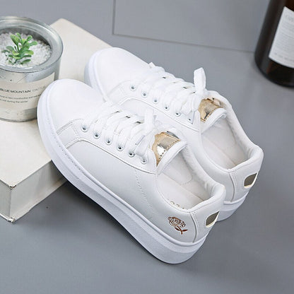 flowersverse Women Casual Shoes New Spring Women Shoes Fashion Embroidered White Sneakers Breathable Flower Lace-Up Women Sneakers