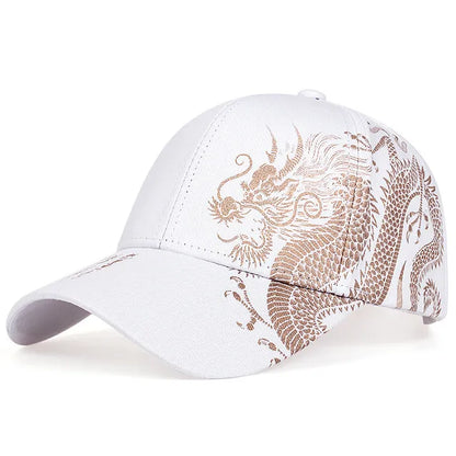 flowersverse-Dragon Pattern Men's Trendy Handsome Peaked Cap Cool Hip Hop Baseball Hat