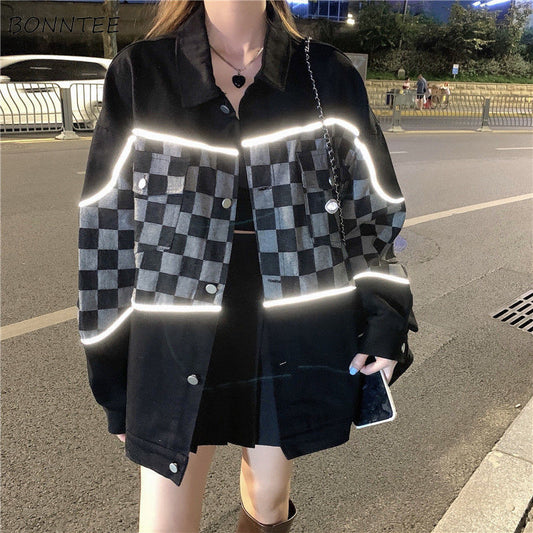 flowersverse Basic Jackets Women Loose S-4XL Spring Trendy New Arrival Casual All-Match Young Ladies Popular Daily Streetwear Ulzzang Chic BF